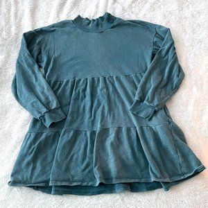 Wild Fable Teal Mock Turtle Neck Long Sleeve Tunic